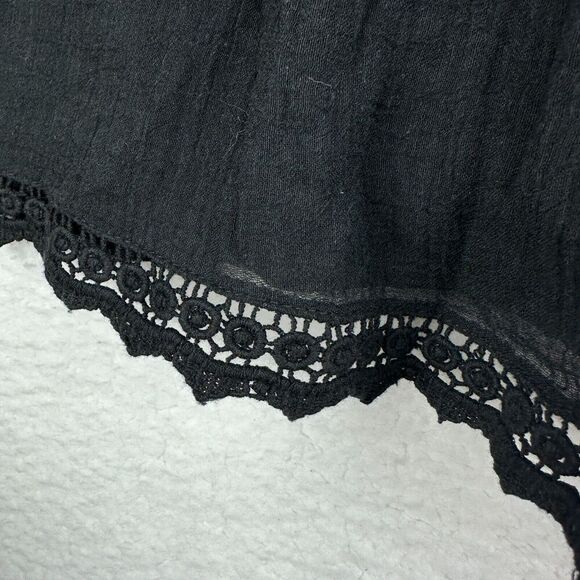 2/$30 Zara Black Oversized Flowy Blouse Top Size XS Whimsigoth Boho Smocked - Picture 5 of 9